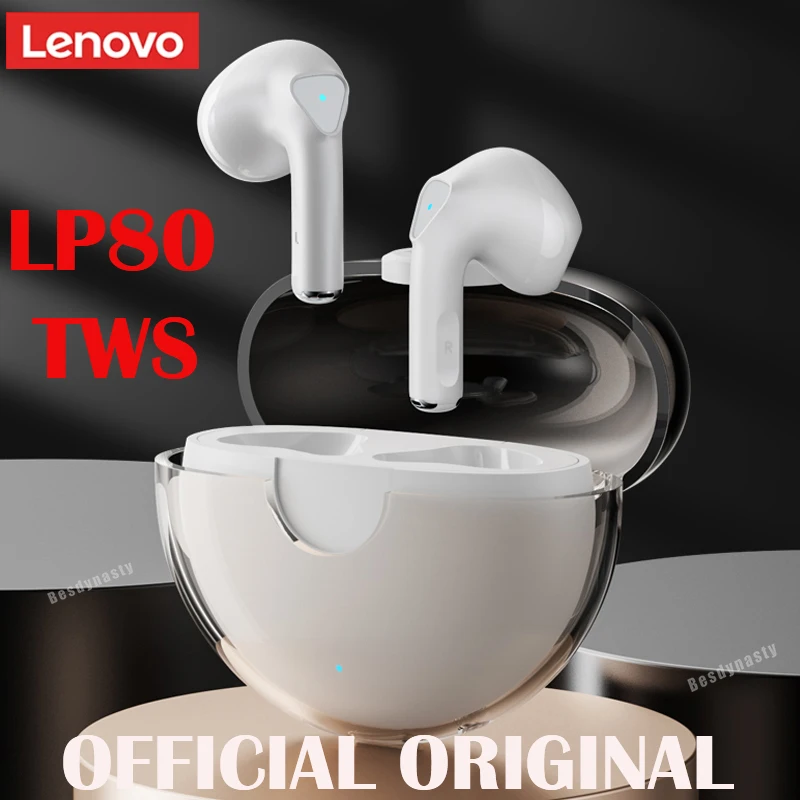 

Оригинальные беспроводные Bluetooth-наушники Lenovo LP80 TWS, 9D Hi-Fi-звук, мини-наушники-вкладыши с микрофоном для iPhone, Xiaomi, наушники, гарнитура