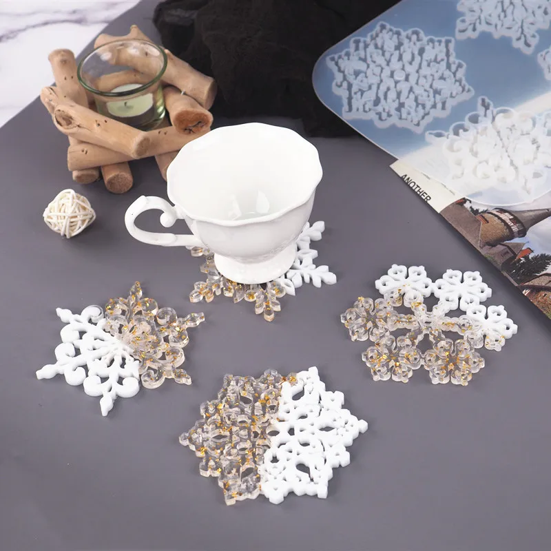 

Snowflake Coaster Handmade Expoy Resin Household Baking Appliances Decoration Silicone Mold DIY Fondant Cake Chocolate