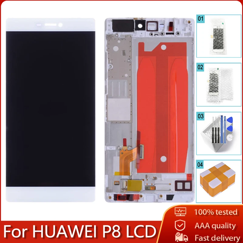 5.2" For HUAWEI P8 GRA-L09 LCD Display Touch Screen With Frame Digitizer Assembly Huawei GRA_UL00 GRA-CL00 | Мобильные телефоны