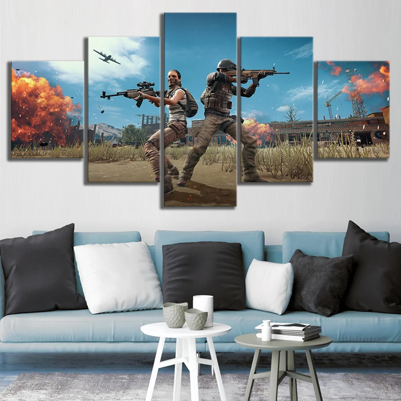 5 шт. игры постер холст картины PUBG Playerunknowns боя пейзаж Настенная картина стене
