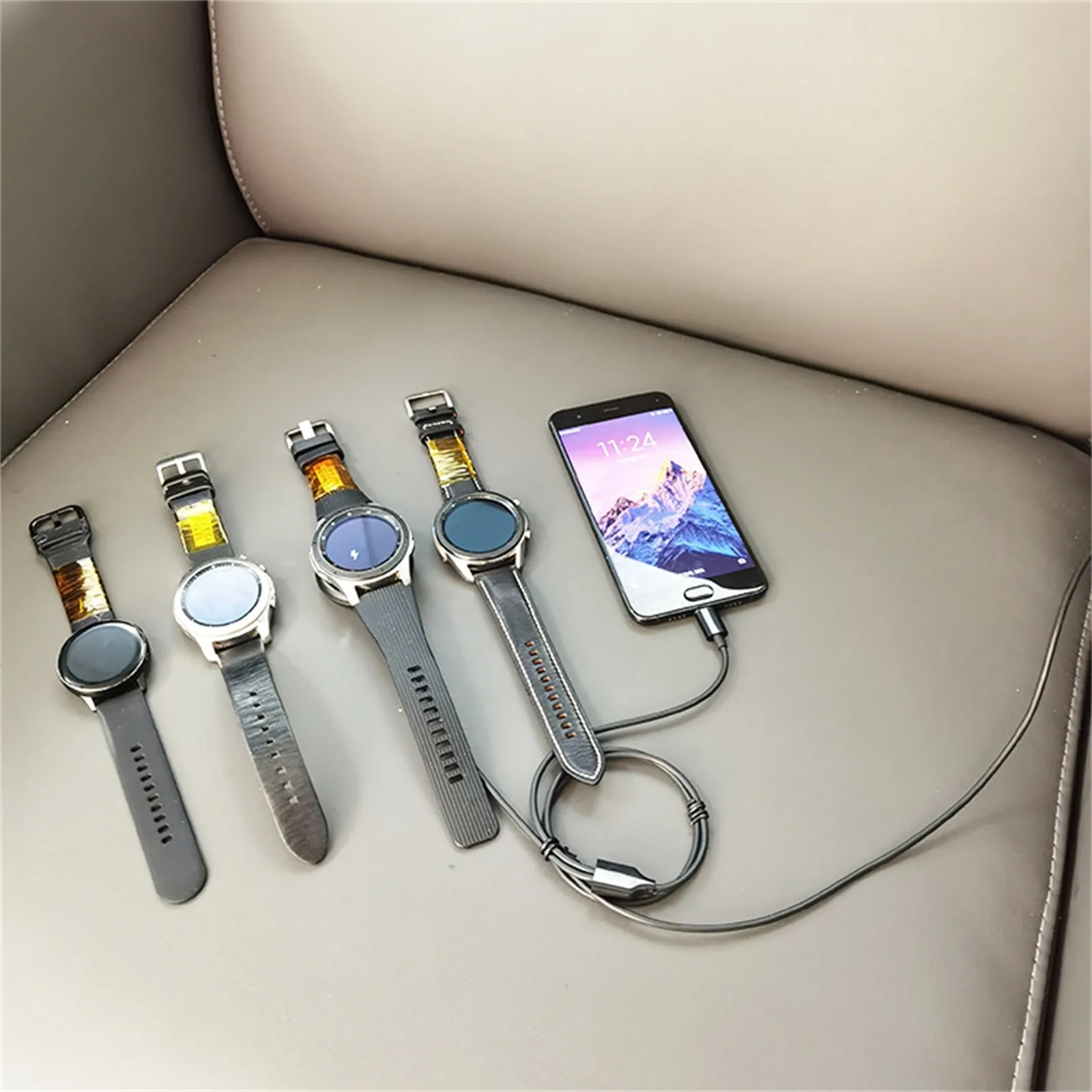 Беспроводная Зарядная база для часов мобильный телефон 2 в 1 кабель USB C зарядки