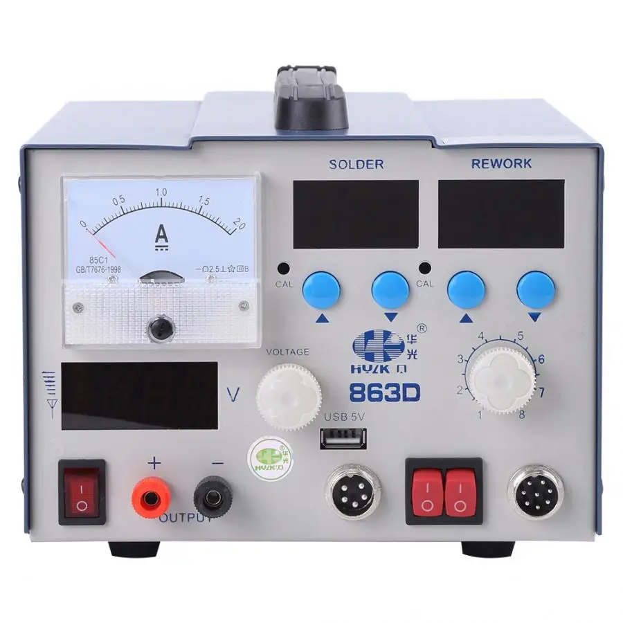 Паяльная паяльная станция 3 в 1 пушка с горячим воздухом источник питания 110 В