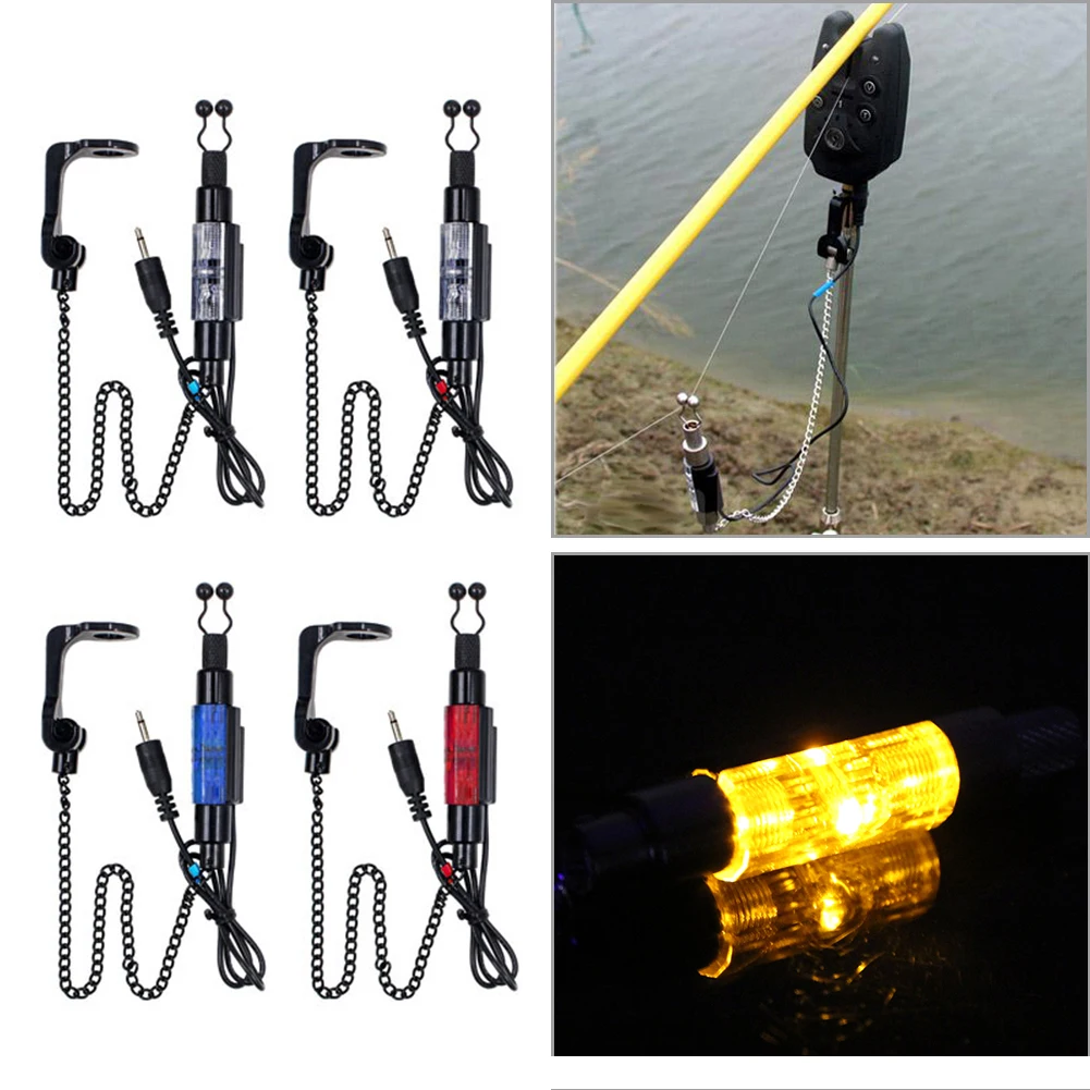 

Набор воблера для рыбалки, 4 шт., сигнальные индикаторы клева, регулируемый пластиковый зажим, Светодиодный светящийся полюс, подвесная цепь