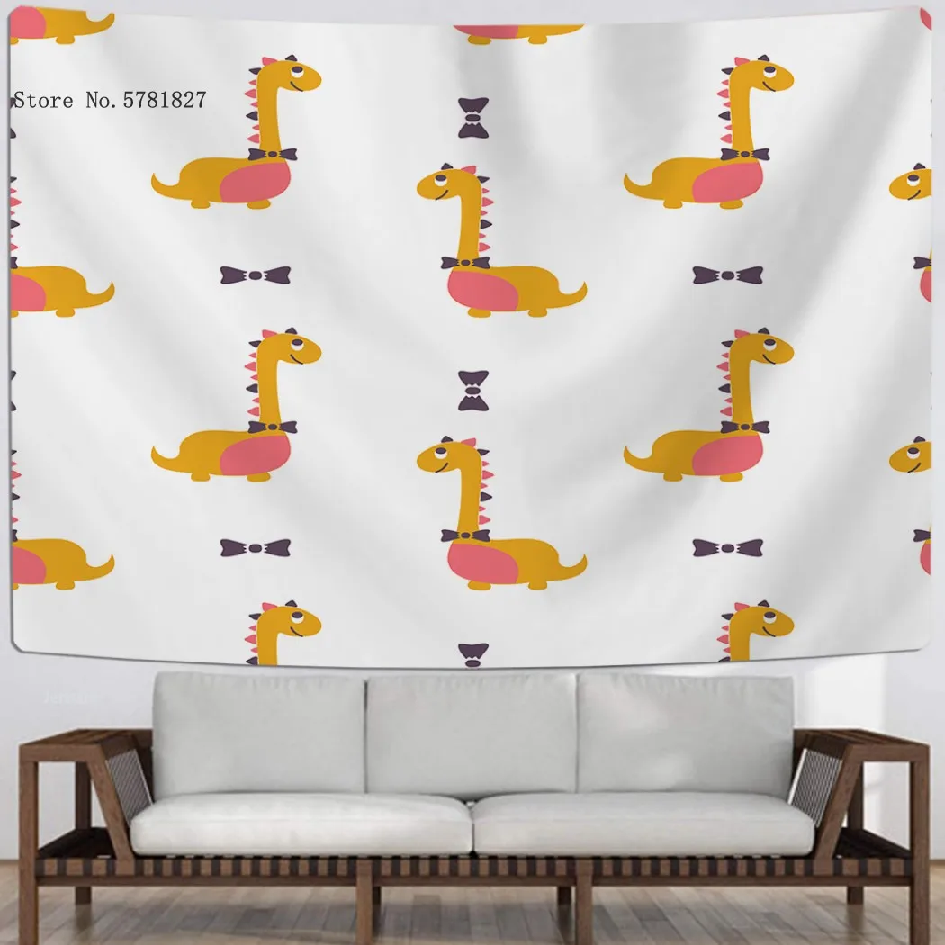 

Colorful Dinosaur Tapestry Cute Lovely Cartoon Wall Hanging For Living Room Wall Tapestry Home Dorm Decoration Wall Carpets