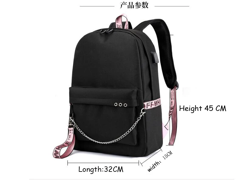 

New casual backpack travel backpack, laptop backpack, girl backpack with USB charging