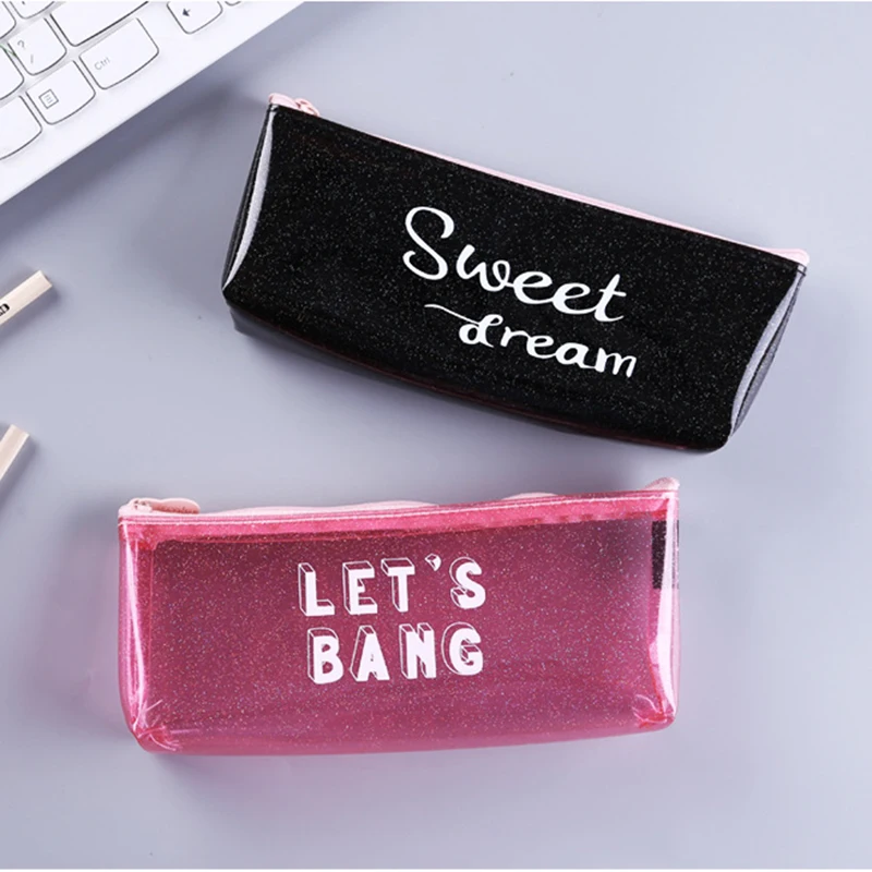 Прозрачные пеналы для девочек милый пенал из ПВХ С КАКТУСОМ Женская ручка