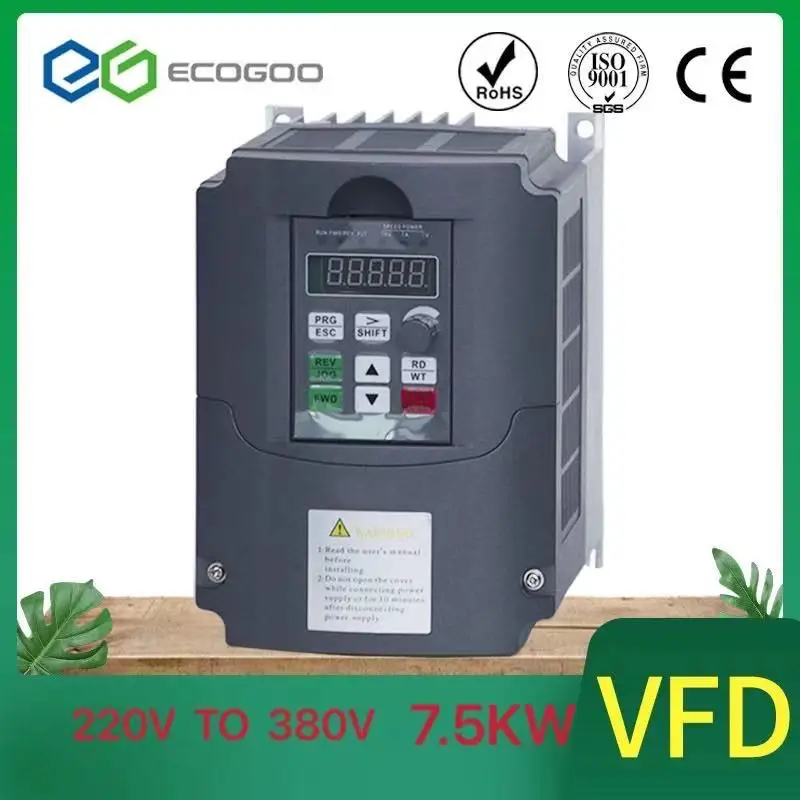 

220V to 380V Variable Frequency Drive VFD Inverter 1 Phase Input 3 Phase Output Frequency Inverter 4KW-11KW for Spindle Motor
