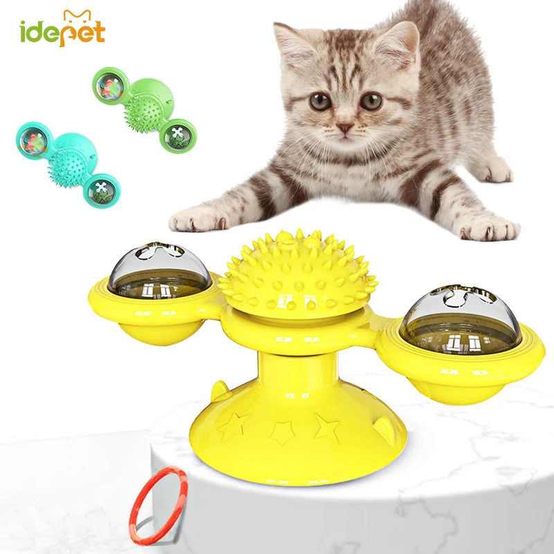 

Новая Вращающаяся ветряная мельница, игрушка для кошек, поворотный круг, игрушки для кошек, жевательная игрушка для домашних животных С Кош...