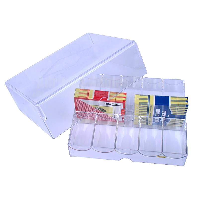 200шт емкость Высокое качество акрил фишки для покера контейнер Фишки коробка|poker