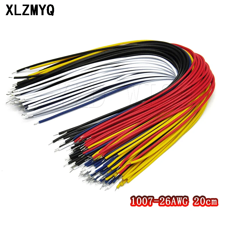

100PCS 1007-26AWG 20cm Tin-Plated PCB Solder Cable 26AWG 200mm Fly Jumper Wire Cable Tin Conductor Wires Connector Wire