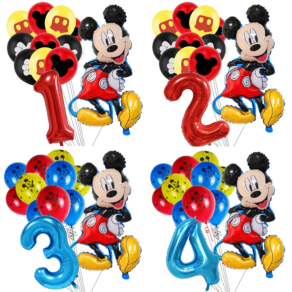 

Mickey Mouse 1st Party Balloons 32Inch Blue Red Number Balloon Mickey Baby Shower Kids Boy Birthday Party Decorations Supplies