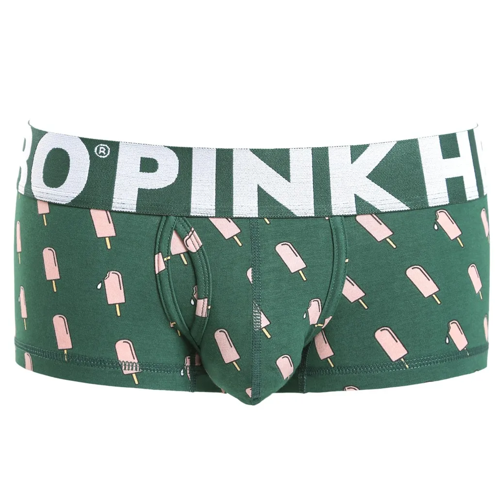 Green Pink Heroes мужские трусы-шортики, хлопковое нижнее белье, трусики сексуальные шорты для мужчин, нижнее белье трусы-боксеры masculina, мужское нижнее белье, трусы-боксеры с изображением - Цвет: Green