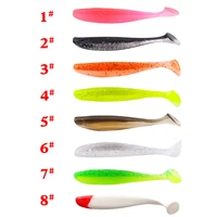 1 bags10 pc of glossy explosive fishing two color t tail road sub bait 3d fish eye soft bait sea fishing lure minnow topwater