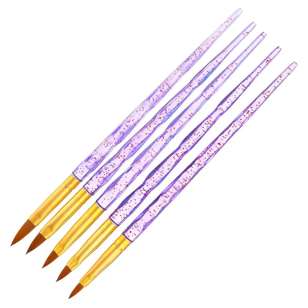 

5x UV Gel Acrylic Nail Art Design Builder Home Salon Painting Brush Pen Set