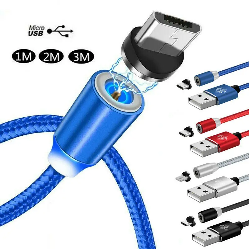 Магнитный микро USB кабель для зарядки до 3M 360 ° IOS iPhone Android Samsung huawei LG G3 G4 G5 G6 G7| |