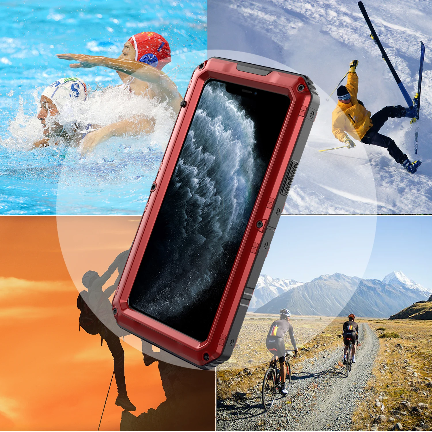 

IP68 Waterproof case Built-in Screen Protector Shockproof Dirtproof Clear Phone Case For iPhone 6 7 8 11 xs s plus SE2 pro max
