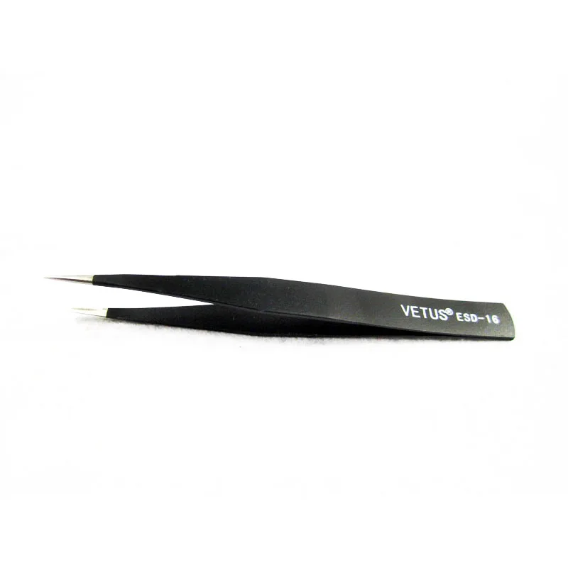 VETUS BGA Precision ESD Stainless Steel Anti static Tweezers SMD Reworking Soldering Hand Tools ESD10 17|Детали инструментов| |