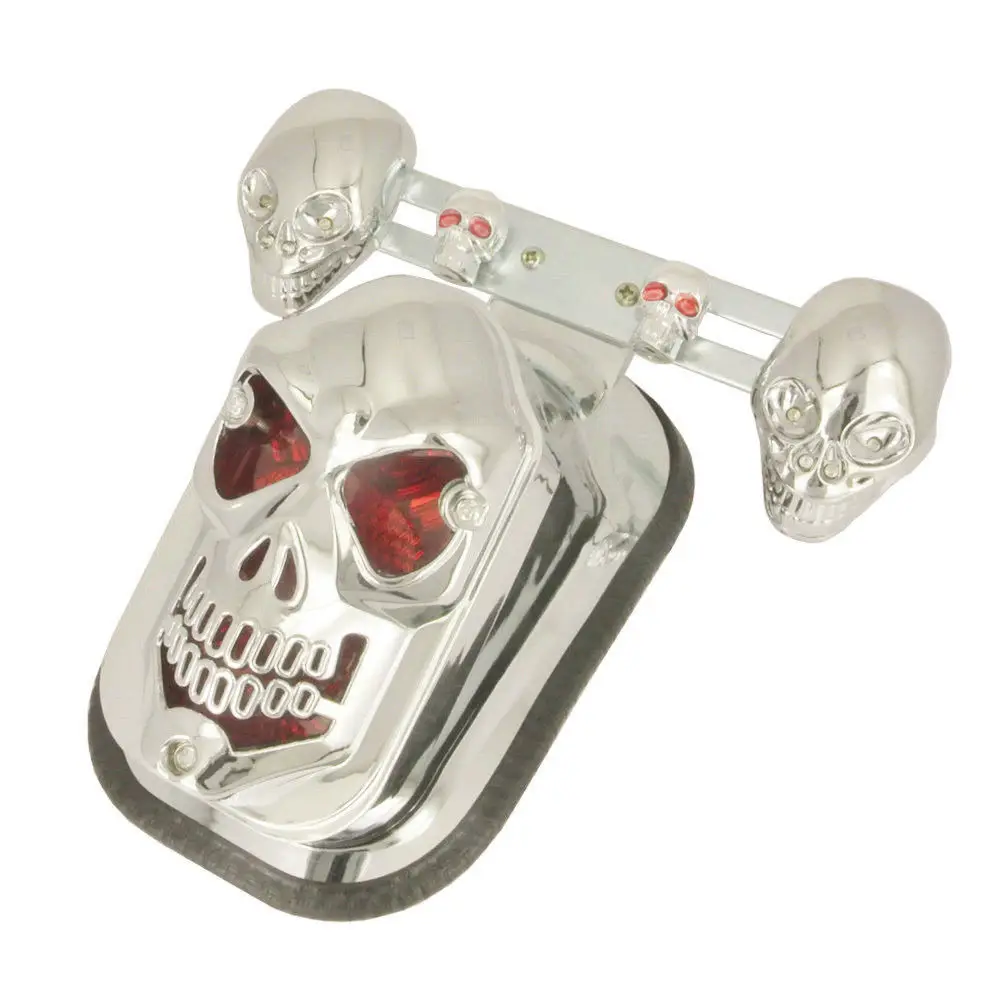 Стоп сигнал мотоциклетный с черепом и 2 светодиодами для Harley Yamaha Suzuki Ducati Benelli Honda| |