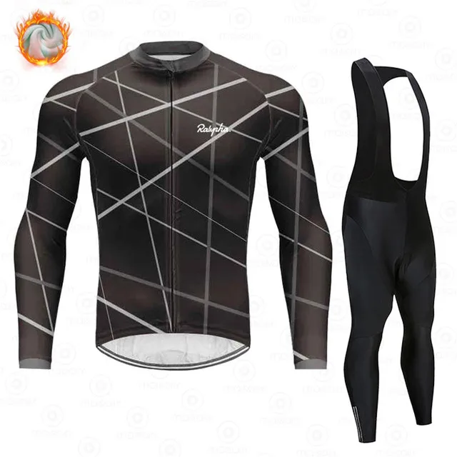 

Ralvpha Winter Cycling Jersey 2022 Men Team Ropa Ciclismo Hombre Fleece Cycling Suits MTB Bike Clothing Bicycle Bib Pants Set