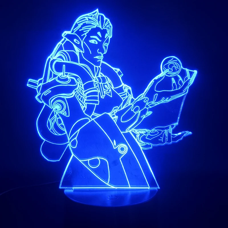 3D лампа игра Overwatch Hero Moira лучший подарок для детей изменение цвета с удаленным внутренним декором светодиодный ночной Светильник