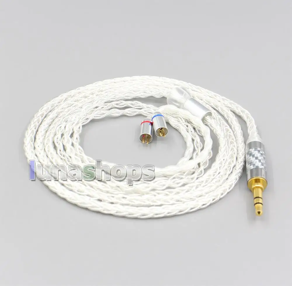 

LN006549 2.5mm 4.4mm XLR 8 Core Silver Plated OCC Earphone Cable For 0.78mm BA Custom Westone W4r UM3X UM3RC JH13 Flat