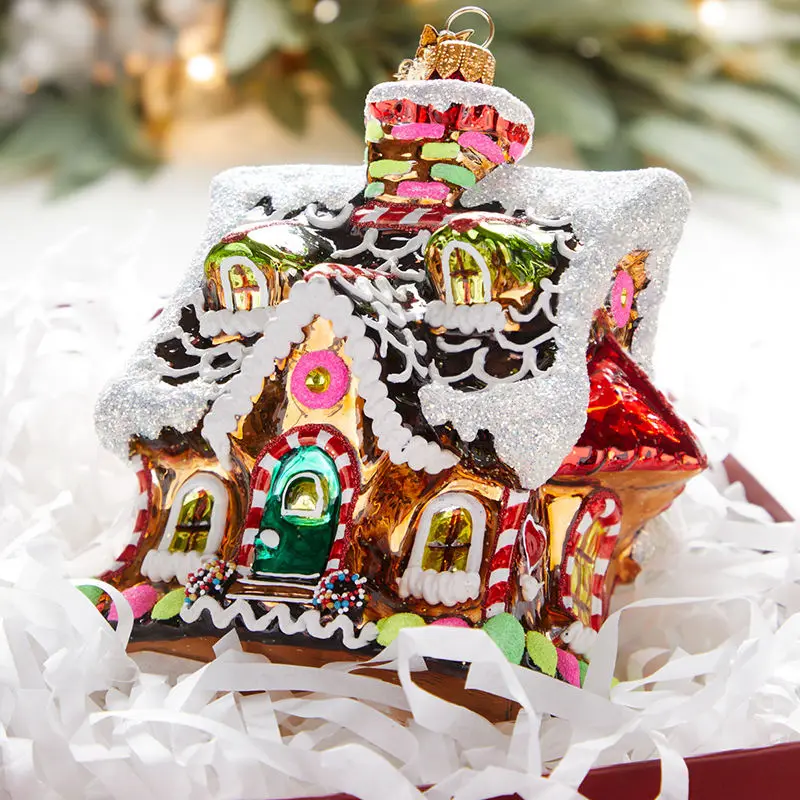

led lights car accessories led High Quality hand painted colorful Christmas House Christmas Tree Ornaments