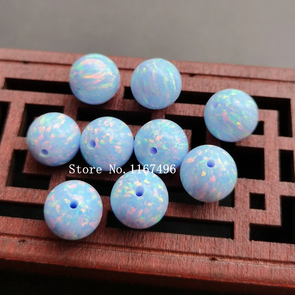 20 шт./лот 10 мм Op26 васильковый синий синтетический круглый шар опал бусины для DIY