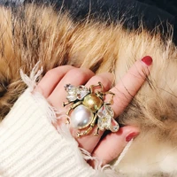 european and american vintage exaggerate big bee statement rings for women fashion exaggerate insect forefinger rings jewelry