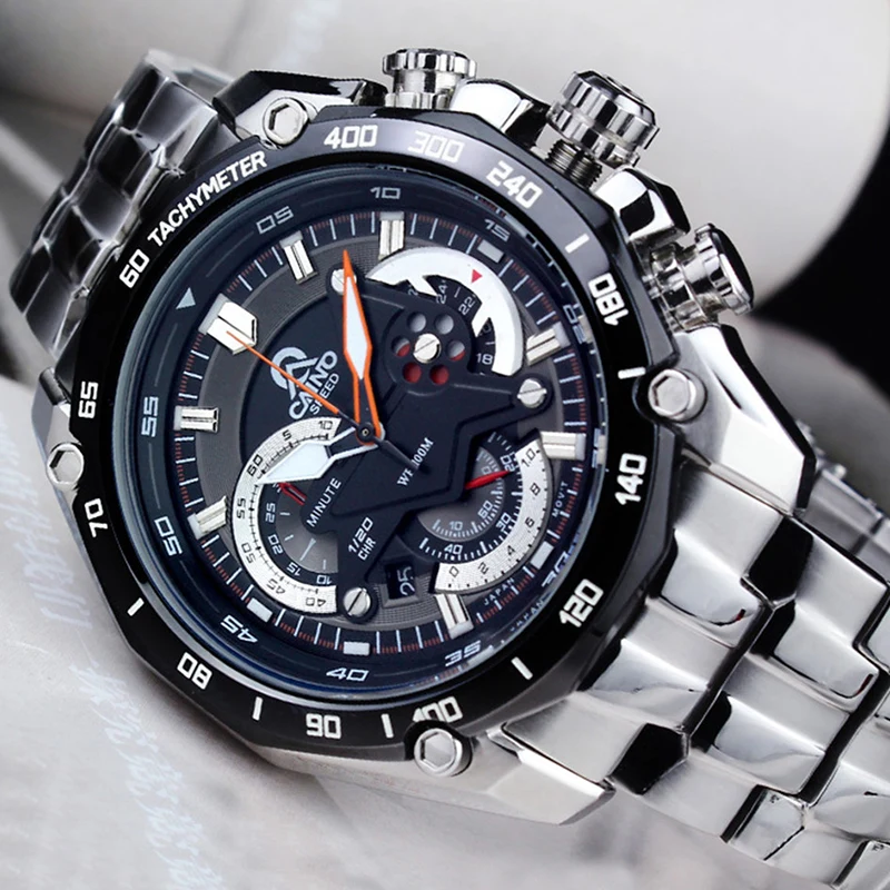 Luxury Brand Creative Men's Quartz Wristwatches Full Steel Design Date Waterproof Chronograph Sports Watches Relogio Masculino