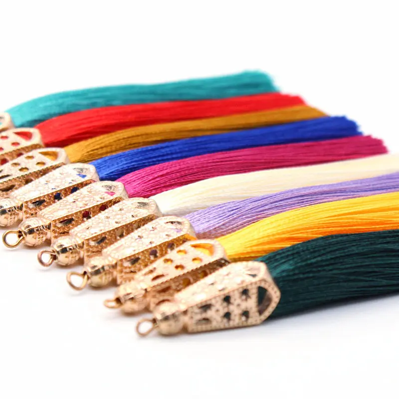 5 шт. Металлические колпачки кисточки из ледяного шелка и полиэстера аксессуары