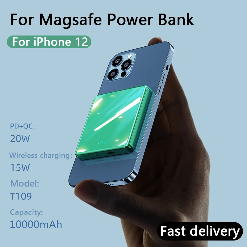 

Magnetic suction wireless power bank 10000mAh mini mobile power PD20W fast charging 15W wireless charging