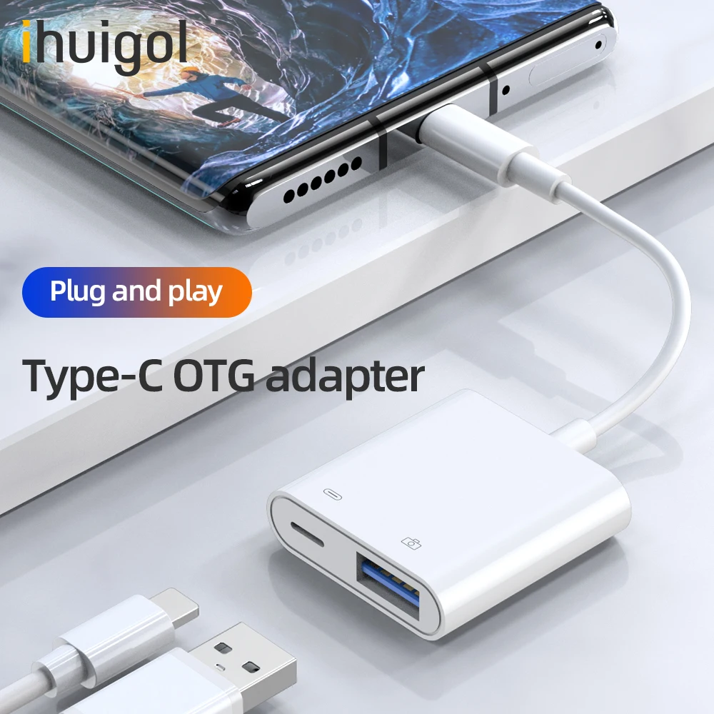 Адаптер ihuigol Type C OTG USB 3 0 Мышь Клавиатура U диск камера SD/TF кардридер конвертер