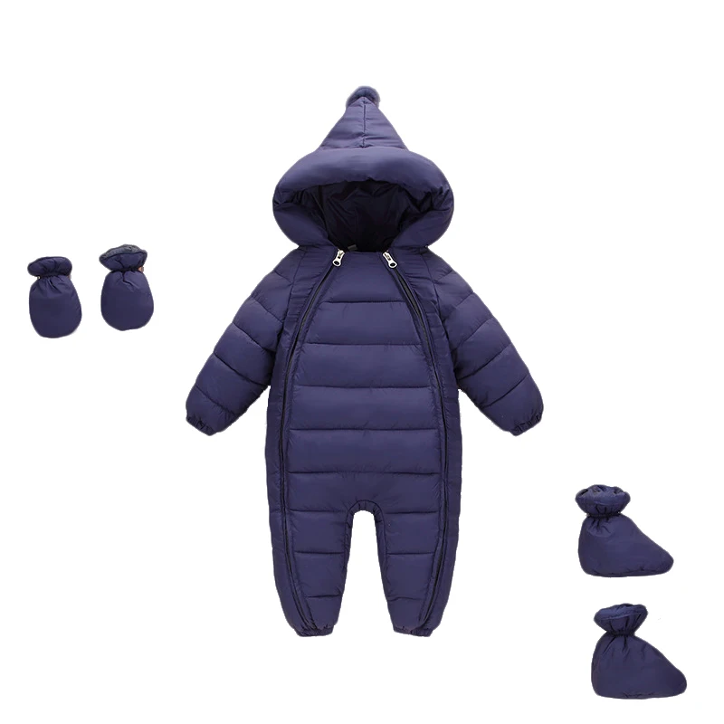 Детские зимние комбинезоны пуховая одежда для мальчиков и девочек теплая