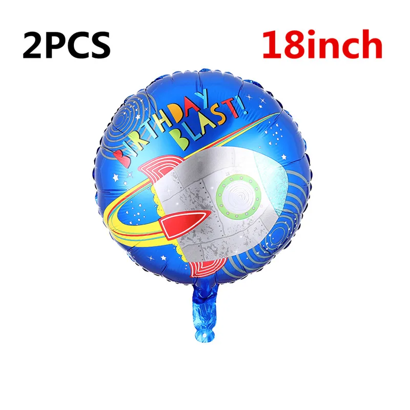 2pcs 18inch 1 шт. воздушный шар из фольги в космическом космосе для маленьких мальчиков, игрушки с днем рождения и планетой, вечерние украшения для изучения земной тематики - Цвет: 2pcs 18inch