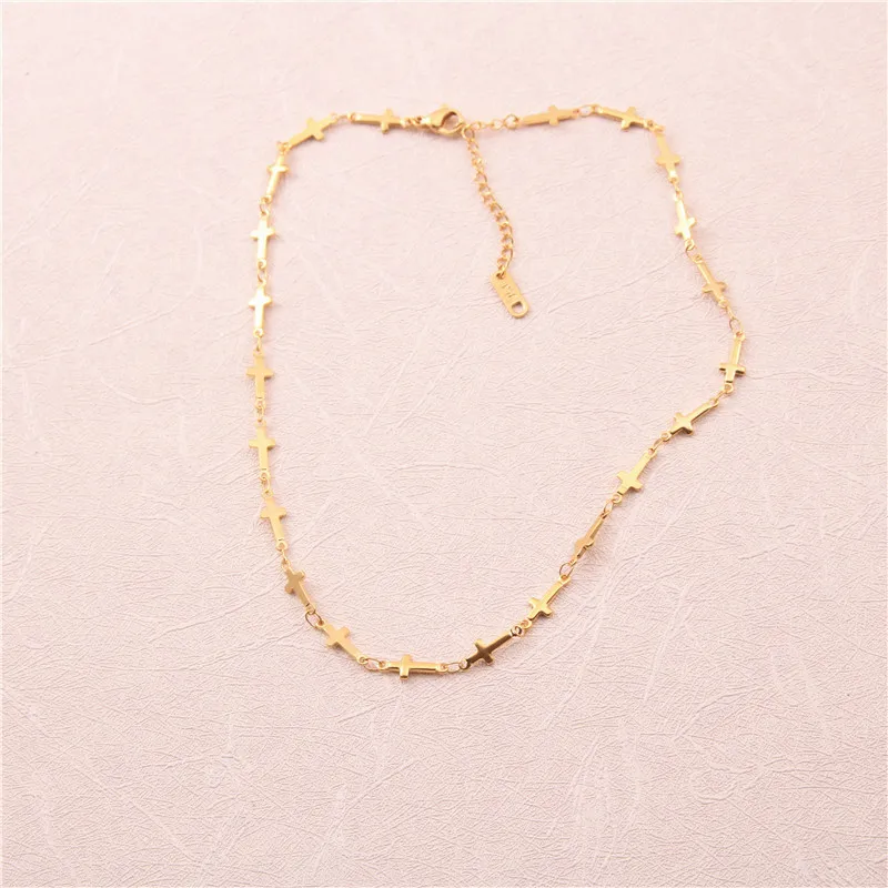 Женский ошейник-чокер классический ошейник из титановой стали золотистого и