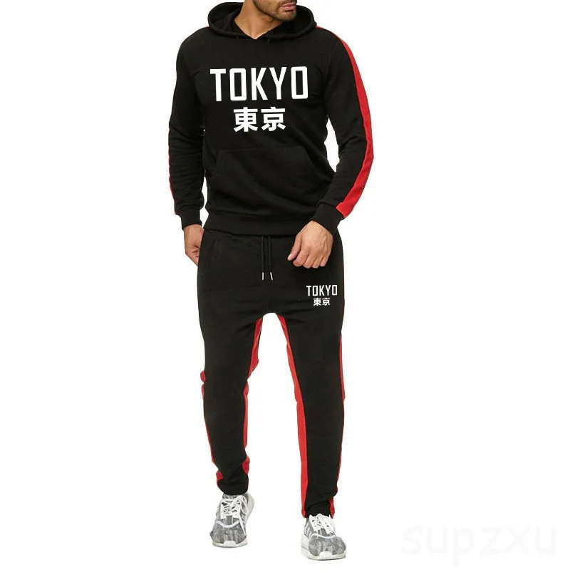 

2020New Japan Harajuku Hoodies Tokyo City Printing Patchwork suits Pullover Sweatshirt Casual Hip Hop Streetwear off white Male