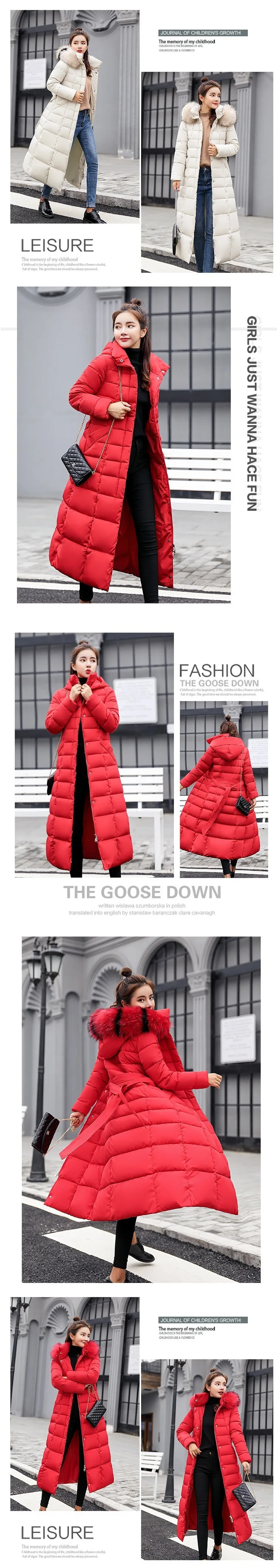 Down Coat Winter Women White-duck-down Jacket Female Parkas Long Plus-size Down-coat Slim Warm Ultra-light Down-jacket