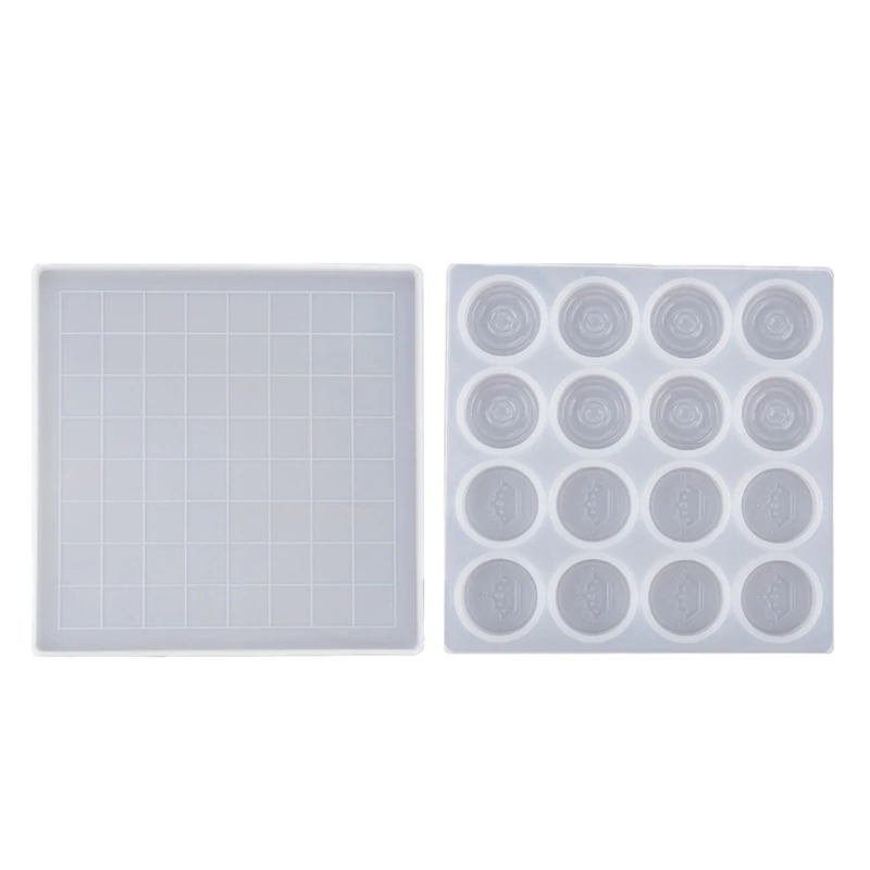 DIY кристальная эпоксидная смола форма шахматные шашки части эпоксидные