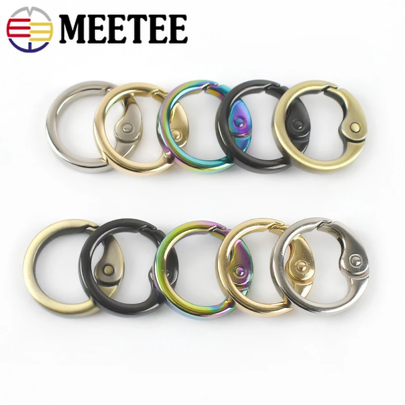 Meetee 5/10Pcs 20mm Metal O Rings Open Spring Buckles Bag Strap Connector Decorative Clasps DIY Bags Hardware Accessories | Дом и сад