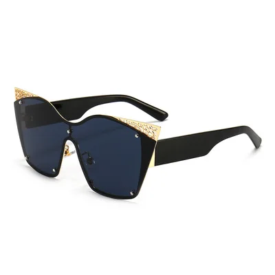 

Cat’s Eye Sunglasses For Women Big-framed Sunglasses Personality Street Photography One-piece Multicolor Glasses 2021 Style