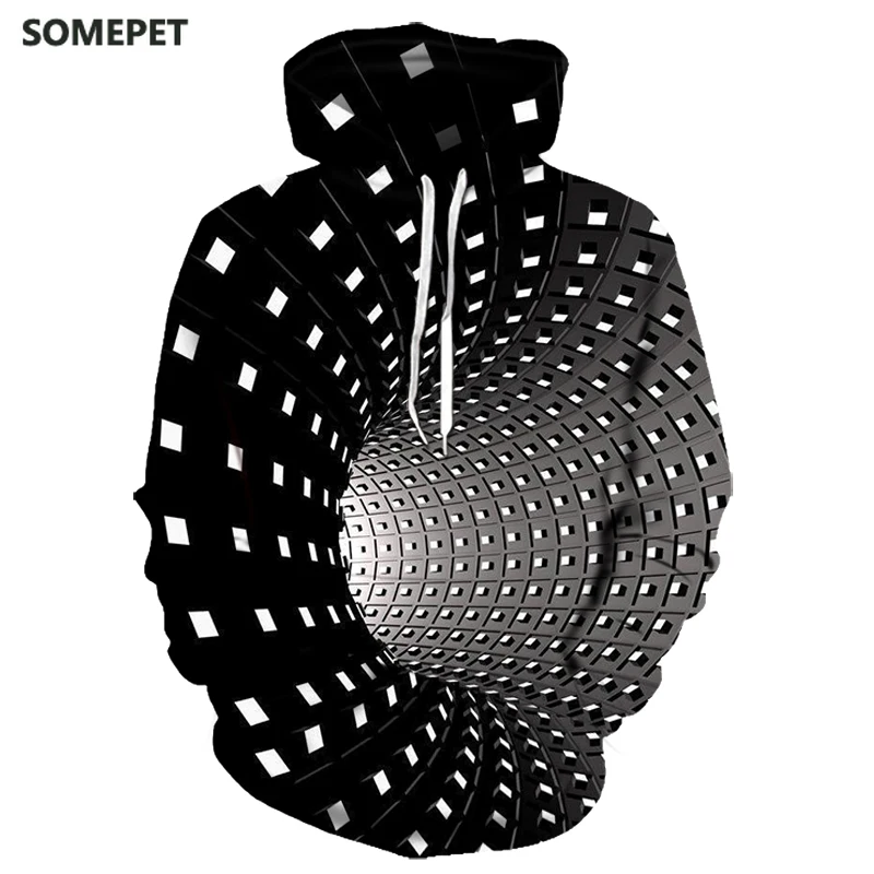 

Geometric Grid 3d Special Effects Print 3D Hoodie Autumn and Winter Fashion Men's Harajuku Hot Selling Sweatshirt Street Costume