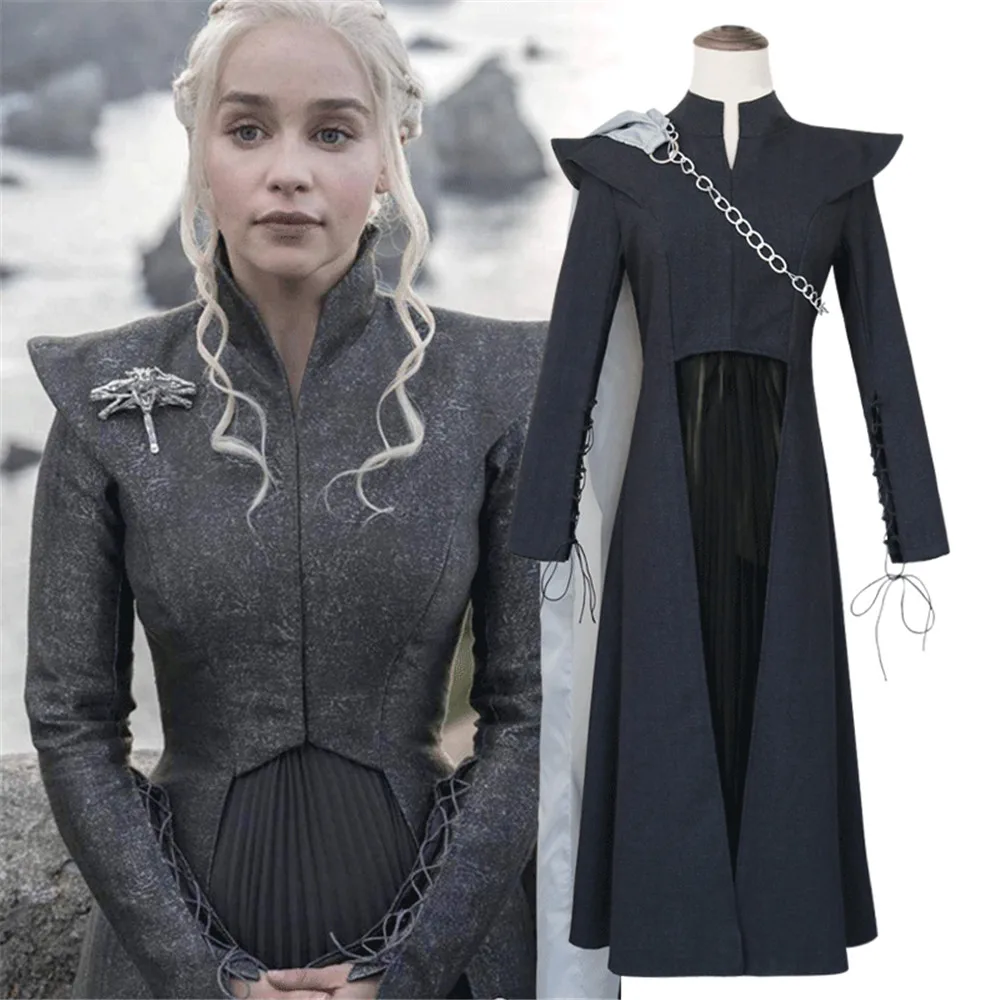 Game of Thrones Season 7 Cosplay Daenerys Targaryen Costume Fancy Adult Women Dress Outfit Halloween |