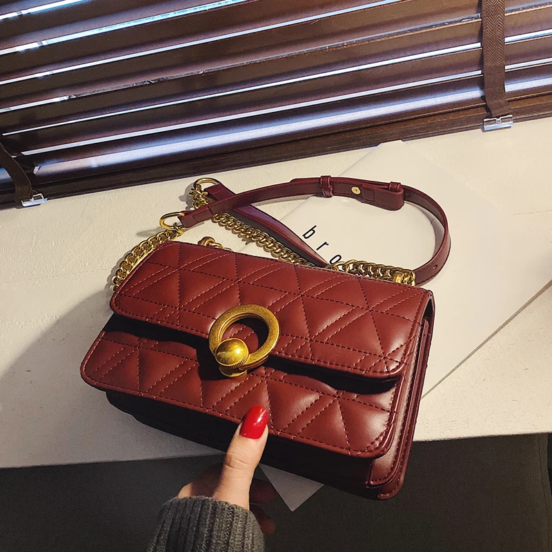 Винтажная модная квадратная сумка через плечо новинка 2019 Высококачественная