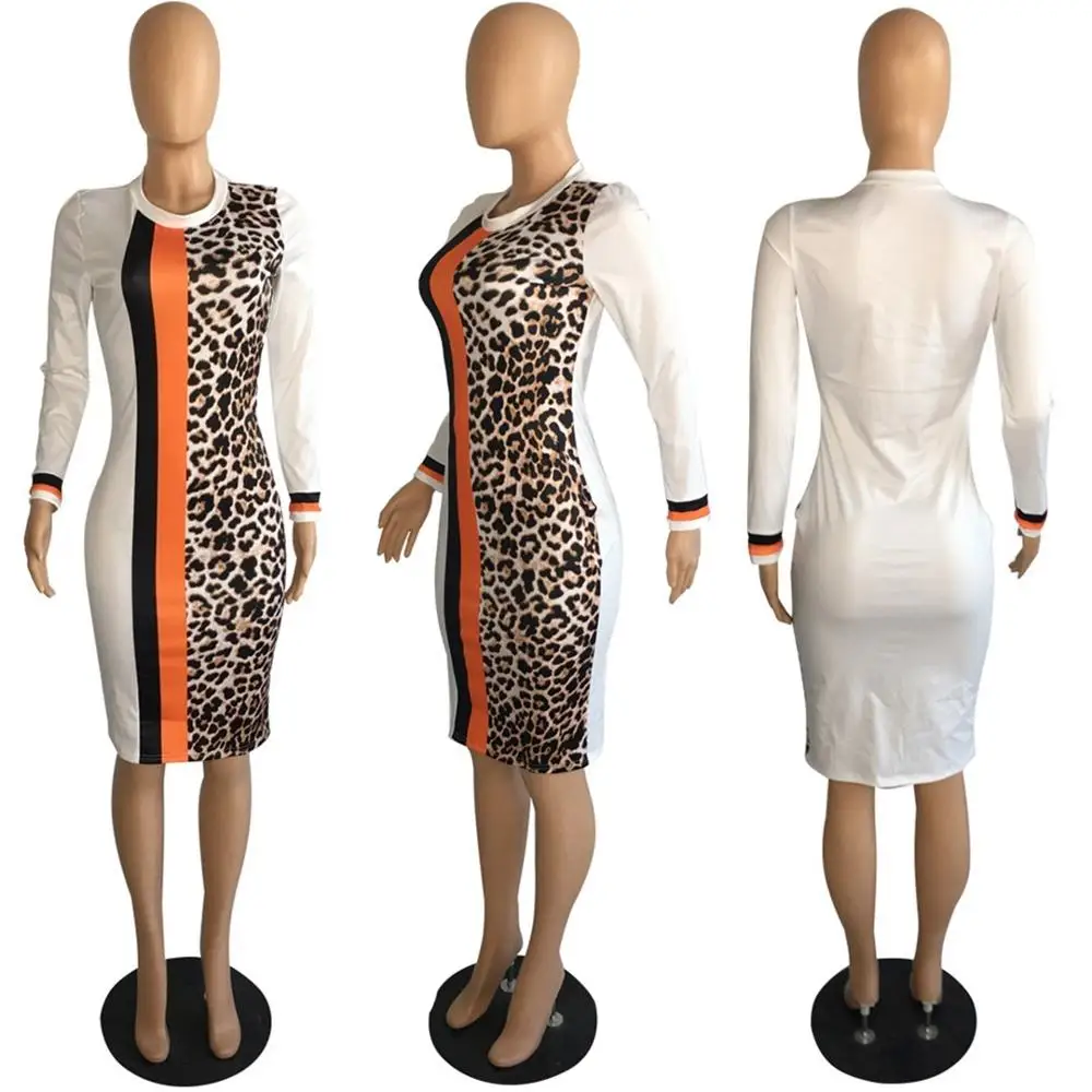 women new summer stripes leopard print short sleeve o-neck mini casual dress fashion steetwear dresses vestido GLD8295