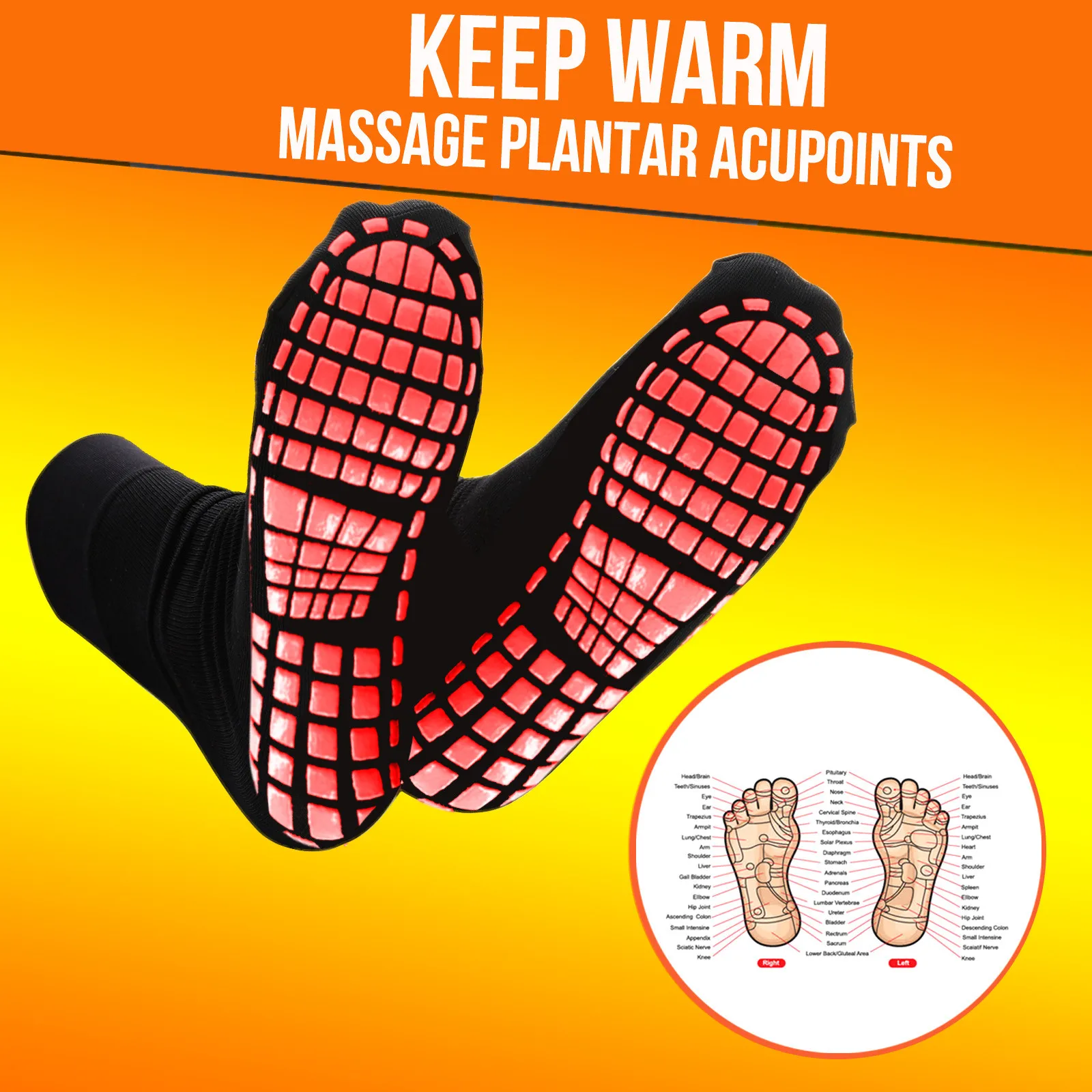 

Socks Self Heating Warm Tourmaline Fashion Socks Pain Relief Unisex Breathable Black Business Women Socks