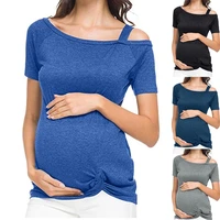 off shoulder maternity clothes casual t shirt tops pregnant premama clothing pregnancy 4 color style top tee summer