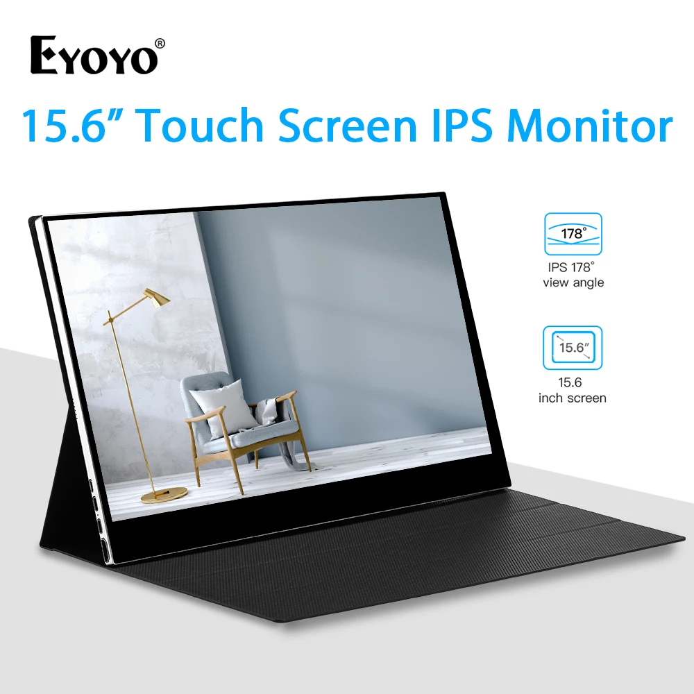Eyoyo EM15F 15 6 &quotпортативный HDMI ЖК сенсорный экран игровой монитор IPS FHD 1920x1080 HDR Тип USB C