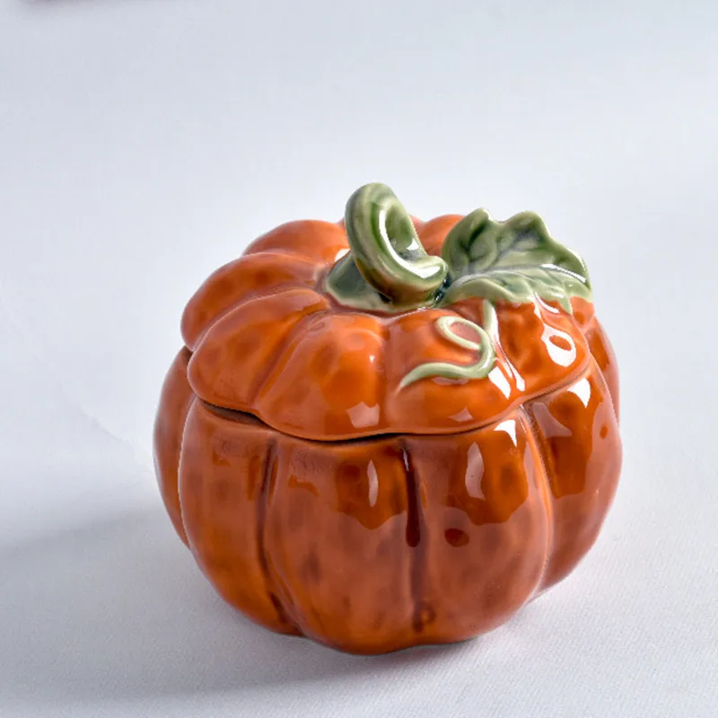 pumpkin storage bowl plates mug ceramic storage box butter plate with cover kitchen appliance free global shipping