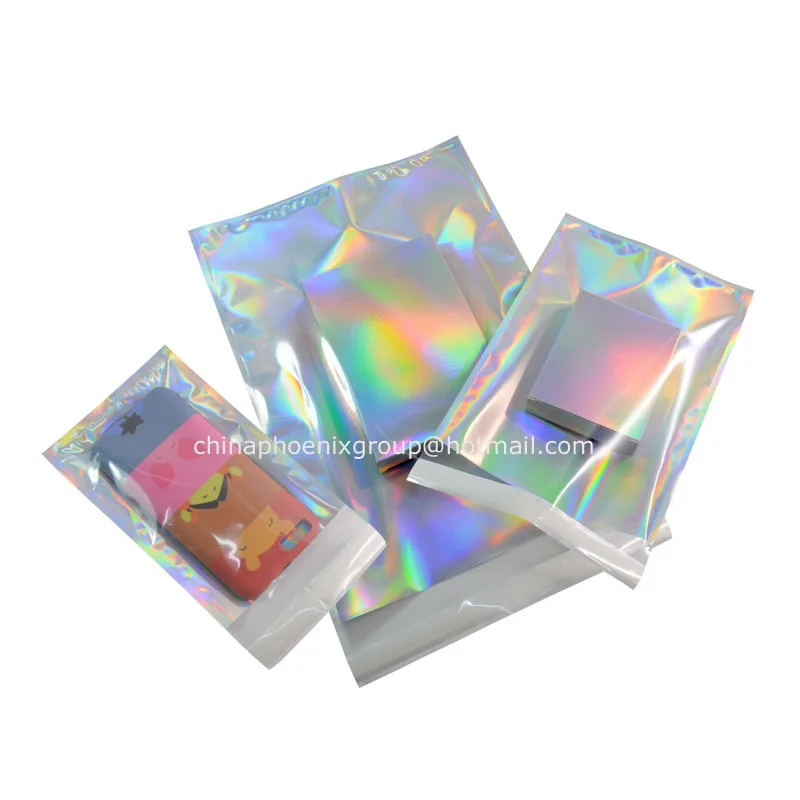 Клейкий мешочек с голограммой из алюминиевой фольги 100 шт. курьерские пакеты для