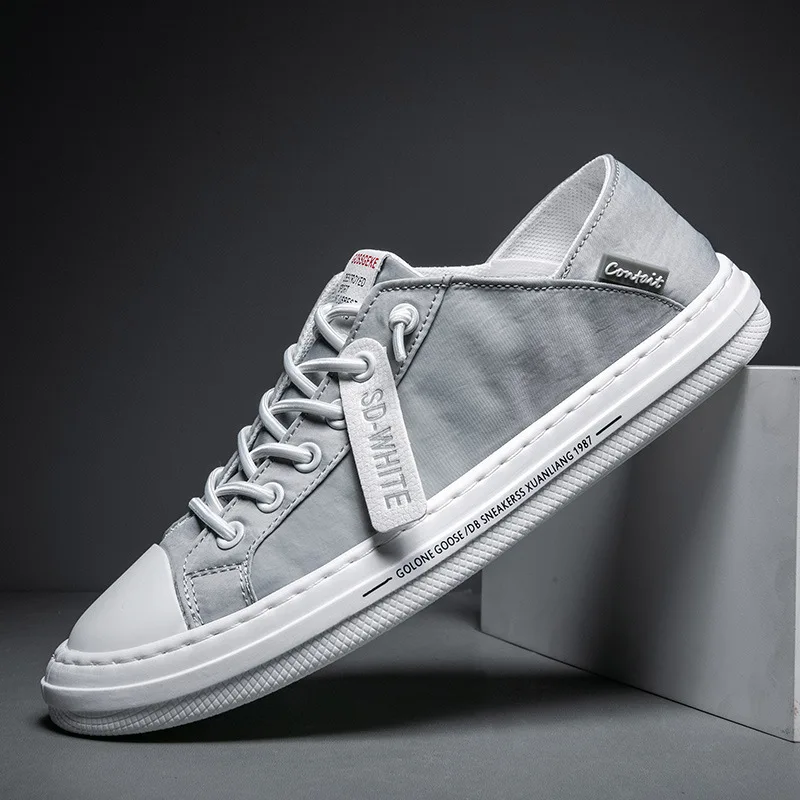 

Men's Vulcanize Shoes Canvas Male Sneakers Fashion Lace-up Solid Lovers Couple Shoes Rubber Flat Autumn Casual Man Shoes